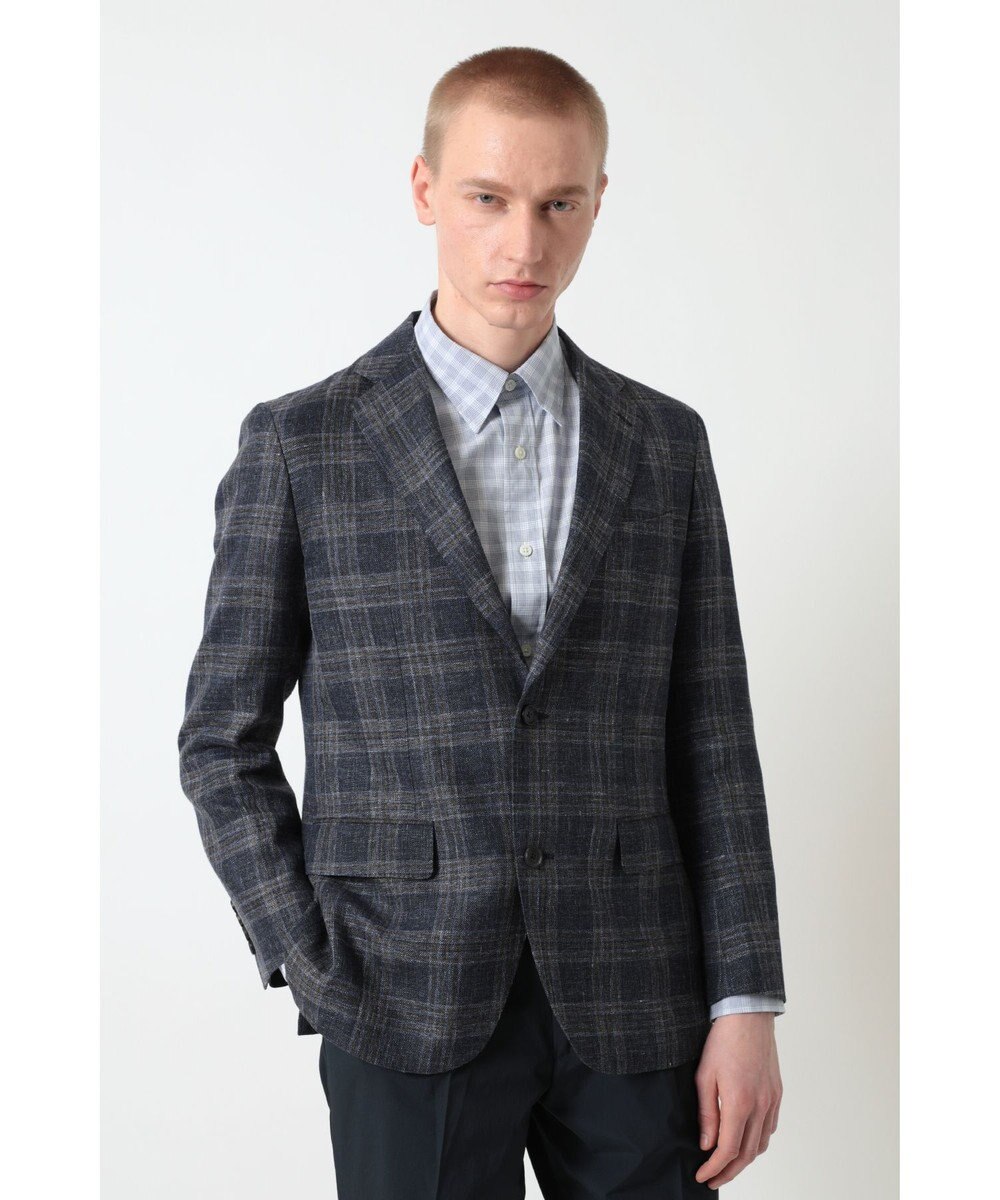 DAKS リネンコットンチェックジャケット 