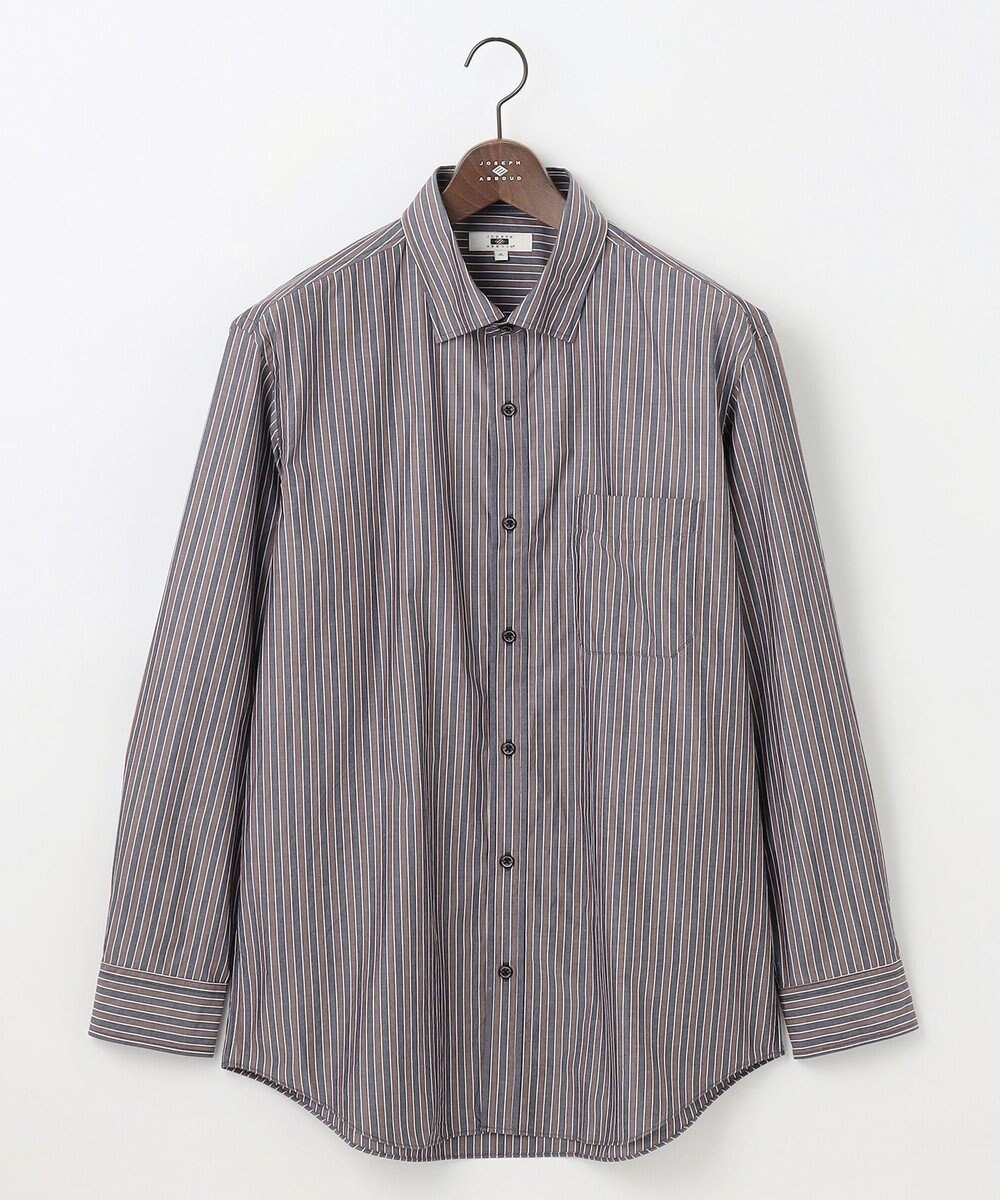 JOSEPH ABBOUD 【キングサイズ・シルク×綿ブレンド】シルクコットンストライプ シャツ 