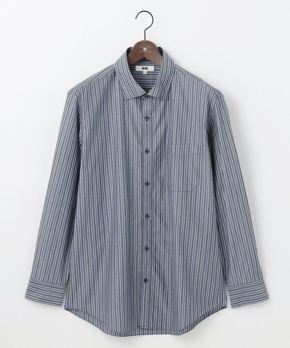 JOSEPH ABBOUD 【キングサイズ・シルク×綿ブレンド】シルクコットンストライプ シャツ 