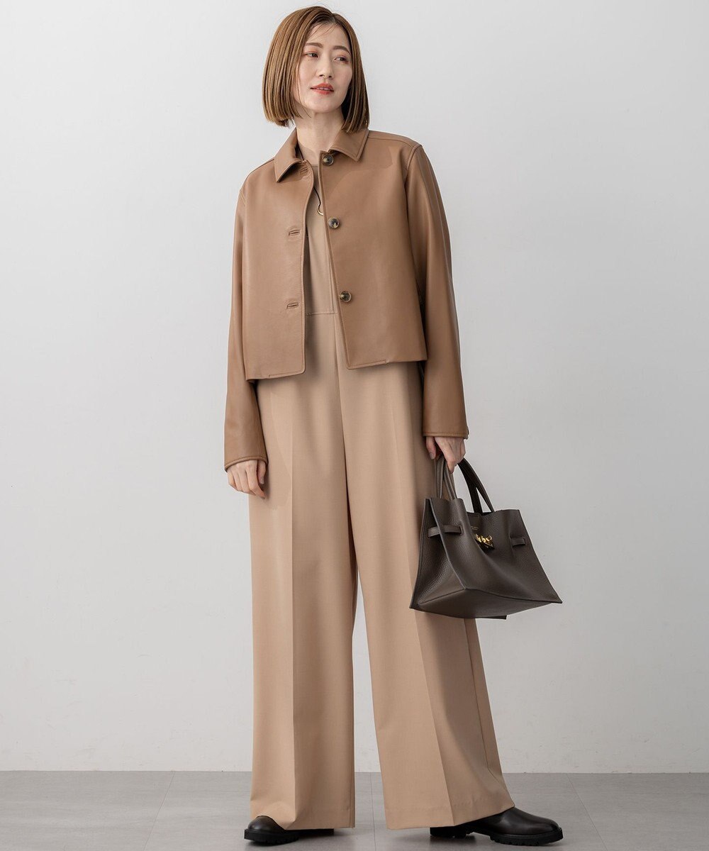 23区 L ラムレザー ステンカラー ジャケット 