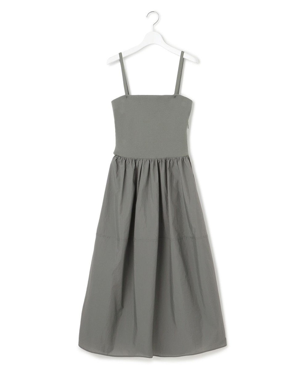 23区 【洗える】ブライトナイロンワッシャー ニットコンビワンピース 