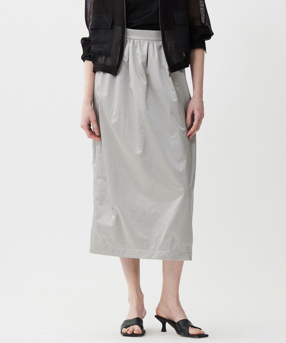 ICB L メタリックナイロンサテン コクーンスカート 