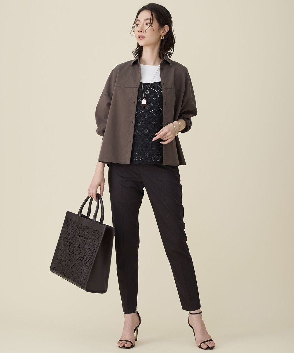 自由区 ブラッシュドコットンサテン シャツ 