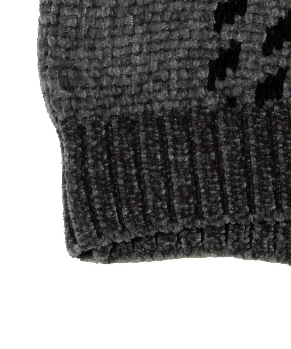 WEGO ベロアモールパターンカーディガン 