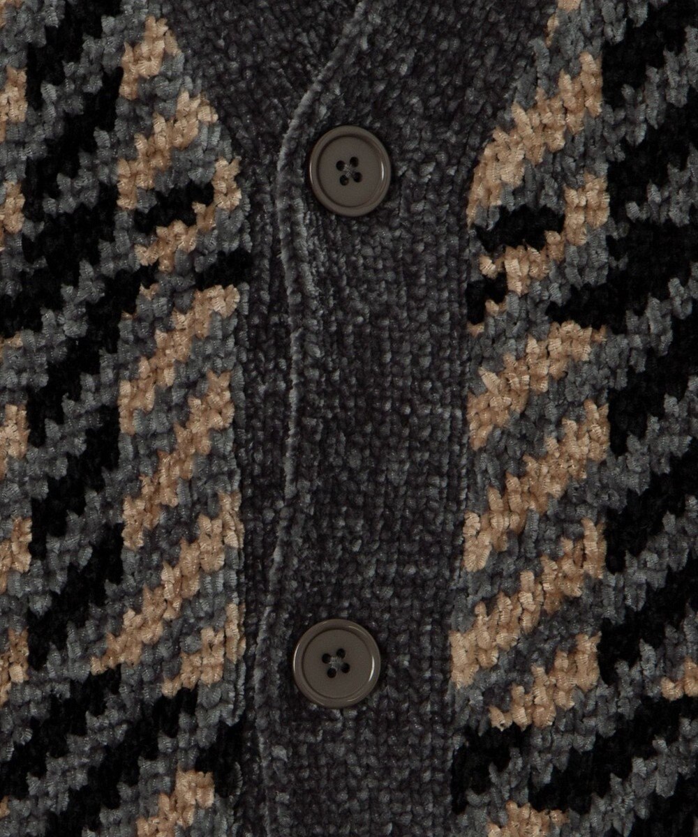 WEGO ベロアモールパターンカーディガン 