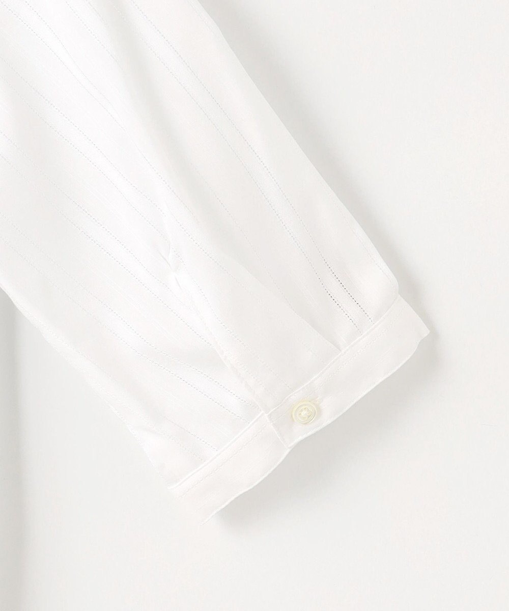 J.PRESS LADIES S 【洗える】セルロースカラミストライプ バンドカラー ブラウス 