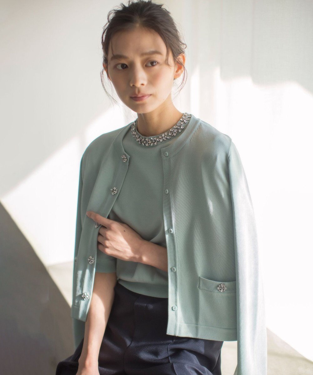 組曲 【WEB限定】ビジューニット ジャケット 