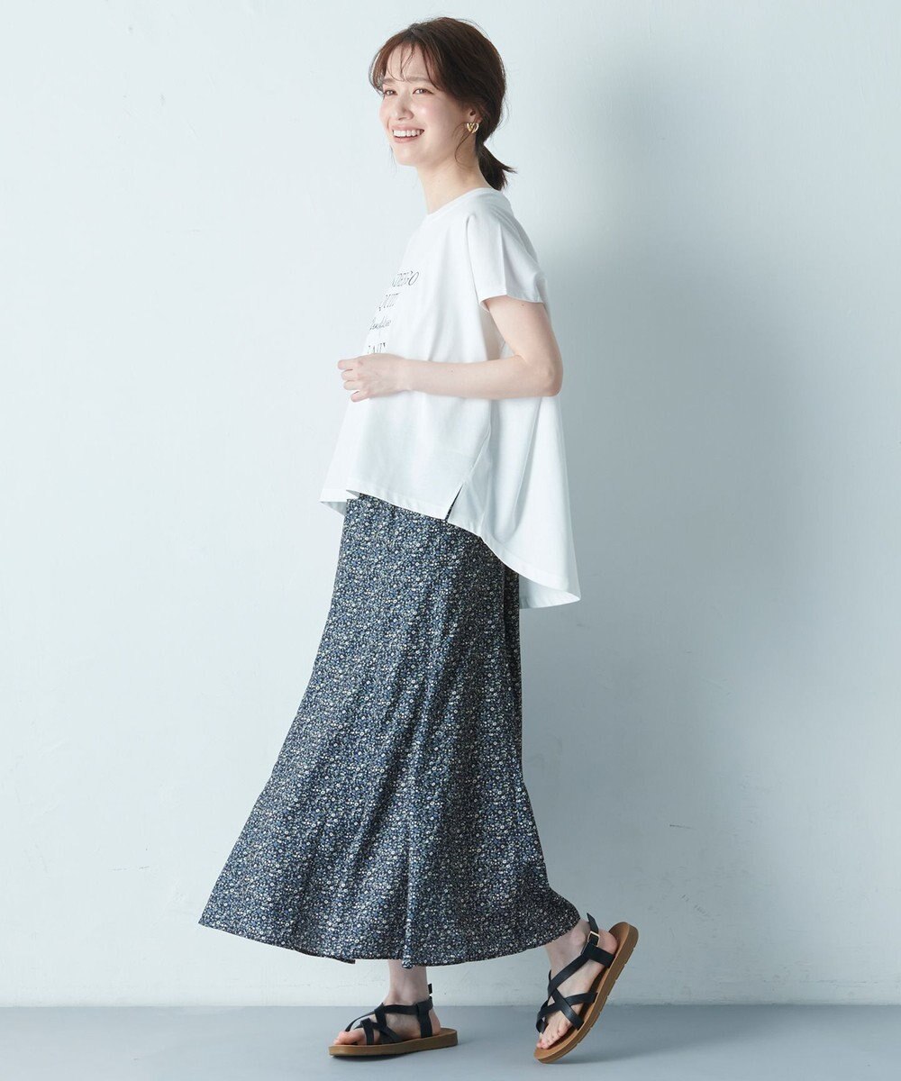 ANY 【UVケア/接触冷感】チュニック丈半袖ロゴTシャツ 