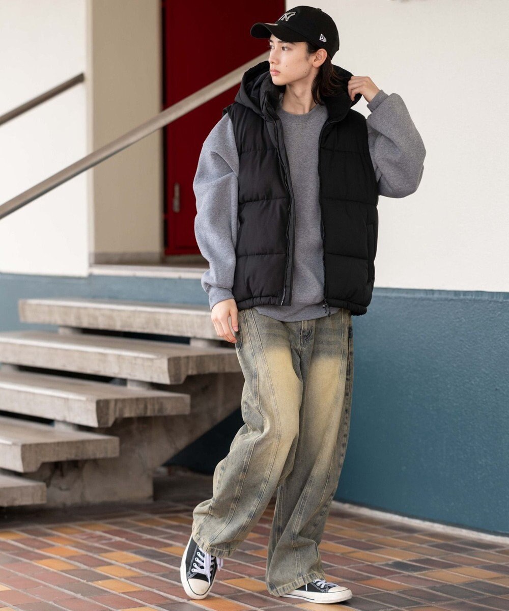 WEGO 【25年秋冬新作/ユニセックス着用ITEM/MLサイズ展開】2WAYパファーベスト 