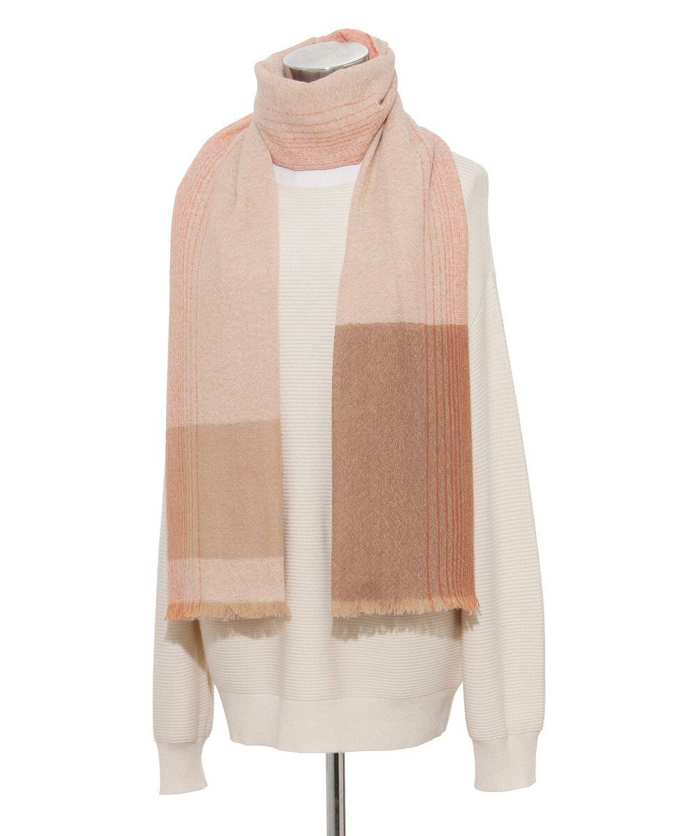 MOONBAT FURLA(フルラ）カシミヤ100％ オンブレー チェック ストール 手洗いOK 