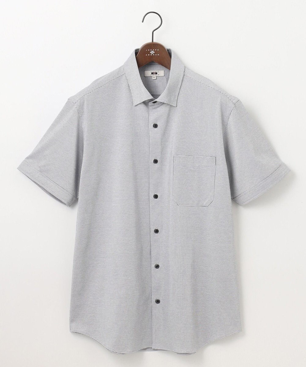 JOSEPH ABBOUD 【キングサイズ・快適な着心地/イージーケア】コンパクトジャージースクエアジャガート 半袖 シャツ 