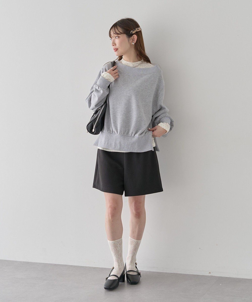 earth music&ecology 裾スリット裏毛プルオーバー 