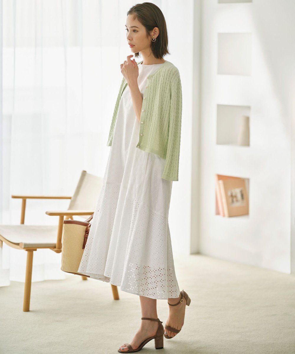 組曲 S 【WEB限定】エンブロイダリーレース ノースリーブワンピース 