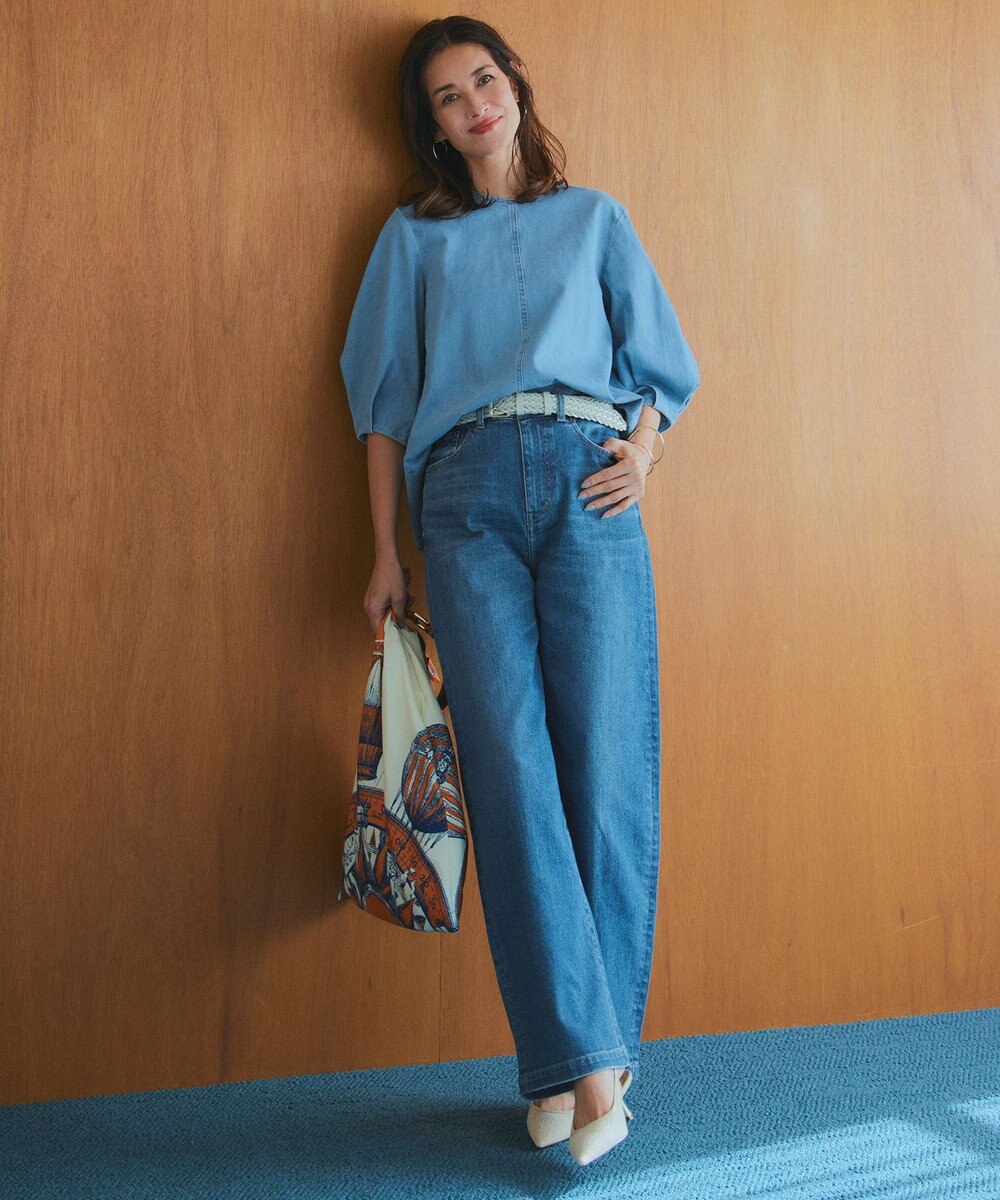 23区 【一部店舗限定】23区DENIM ストレッチ ワイドパンツ 