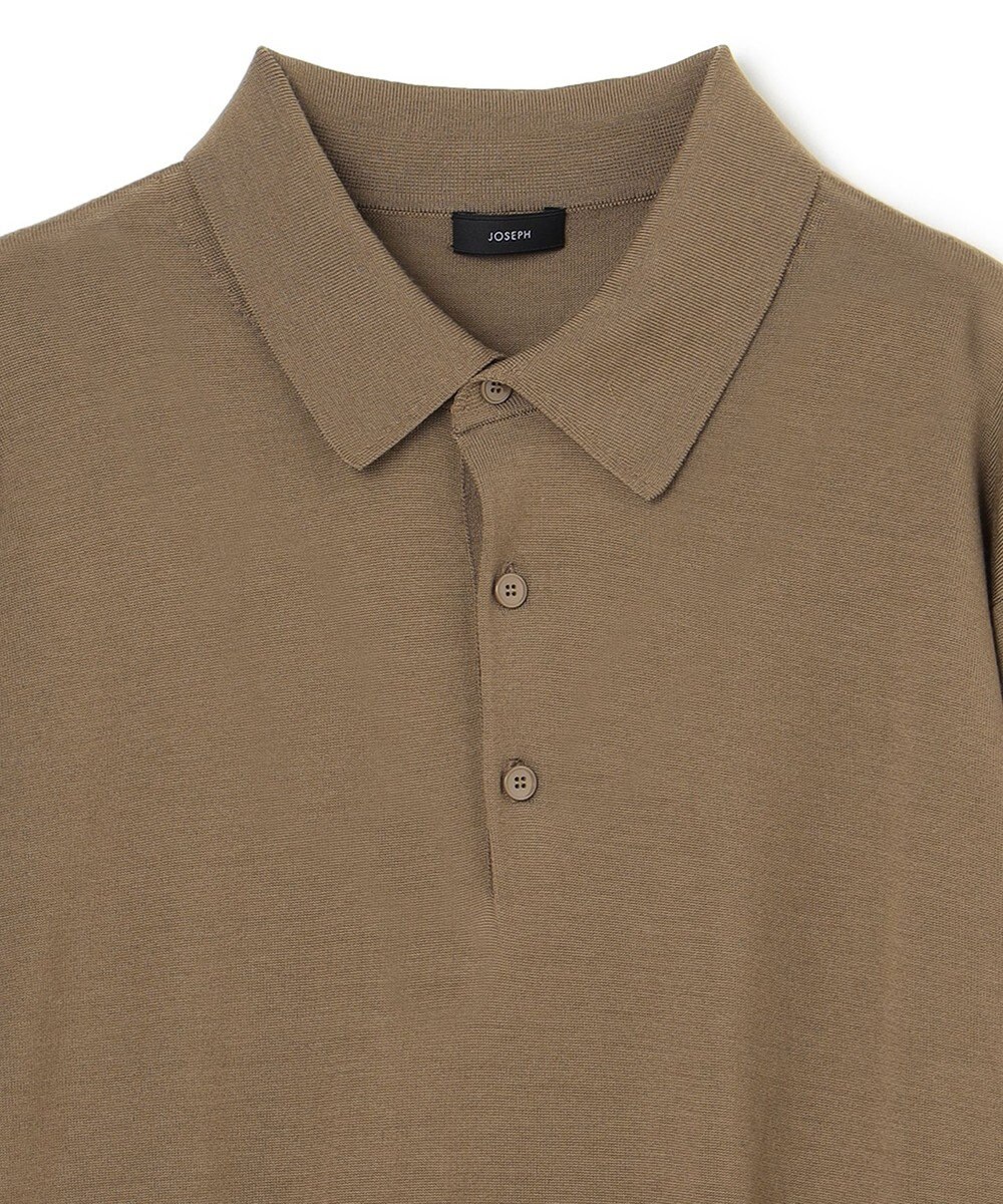 JOSEPH HOMME LIGHT MERIONS KNIT POLO LONG SLEEVE 