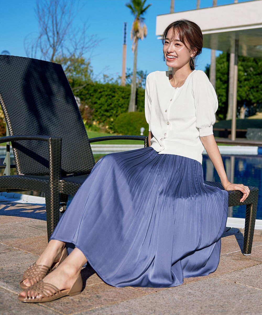 Tiaclasse  【洗える】ハーフスリーブサマーニットカーディガン 