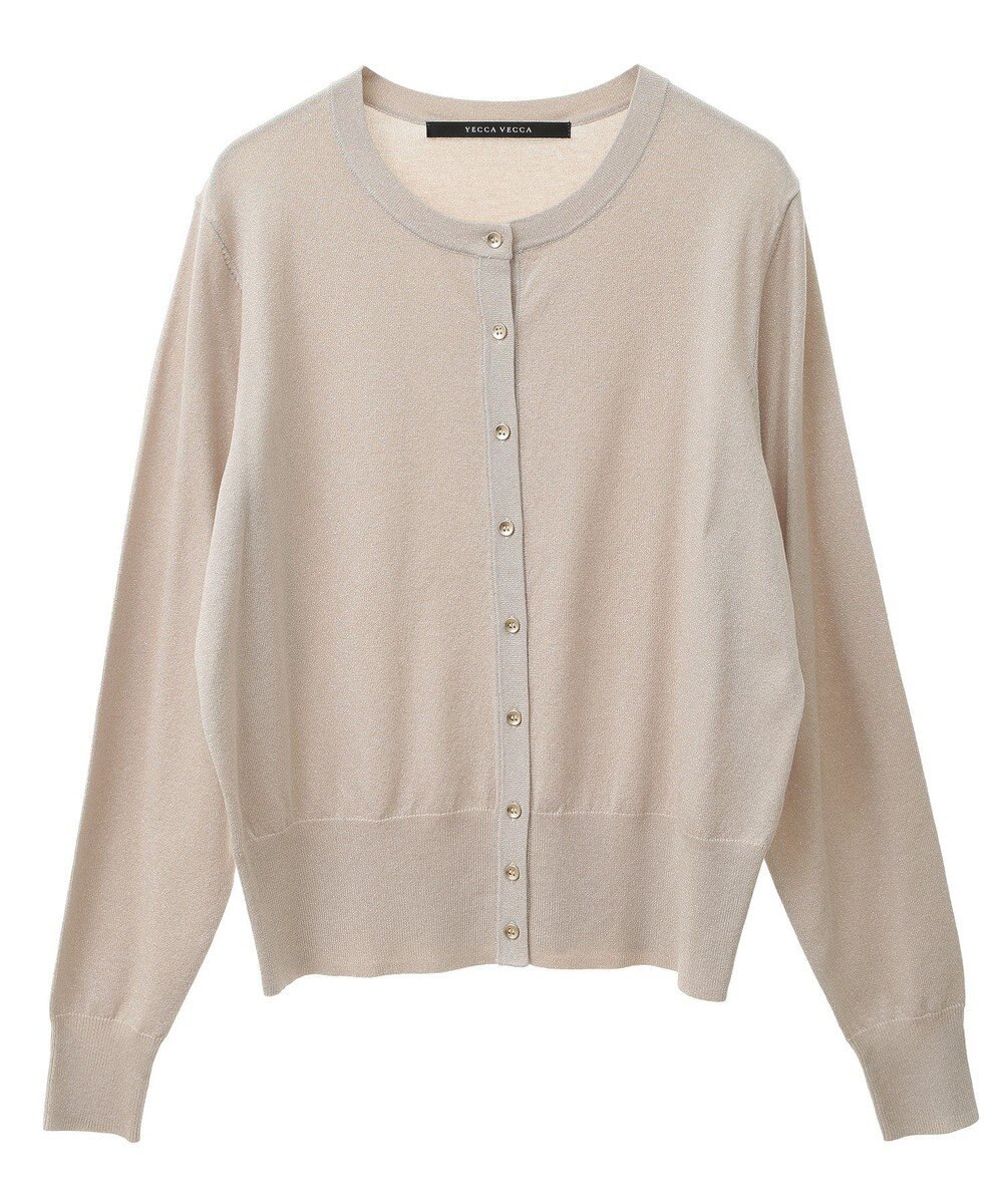 YECCA VECCA ラメ混クルーネックカーディガン 