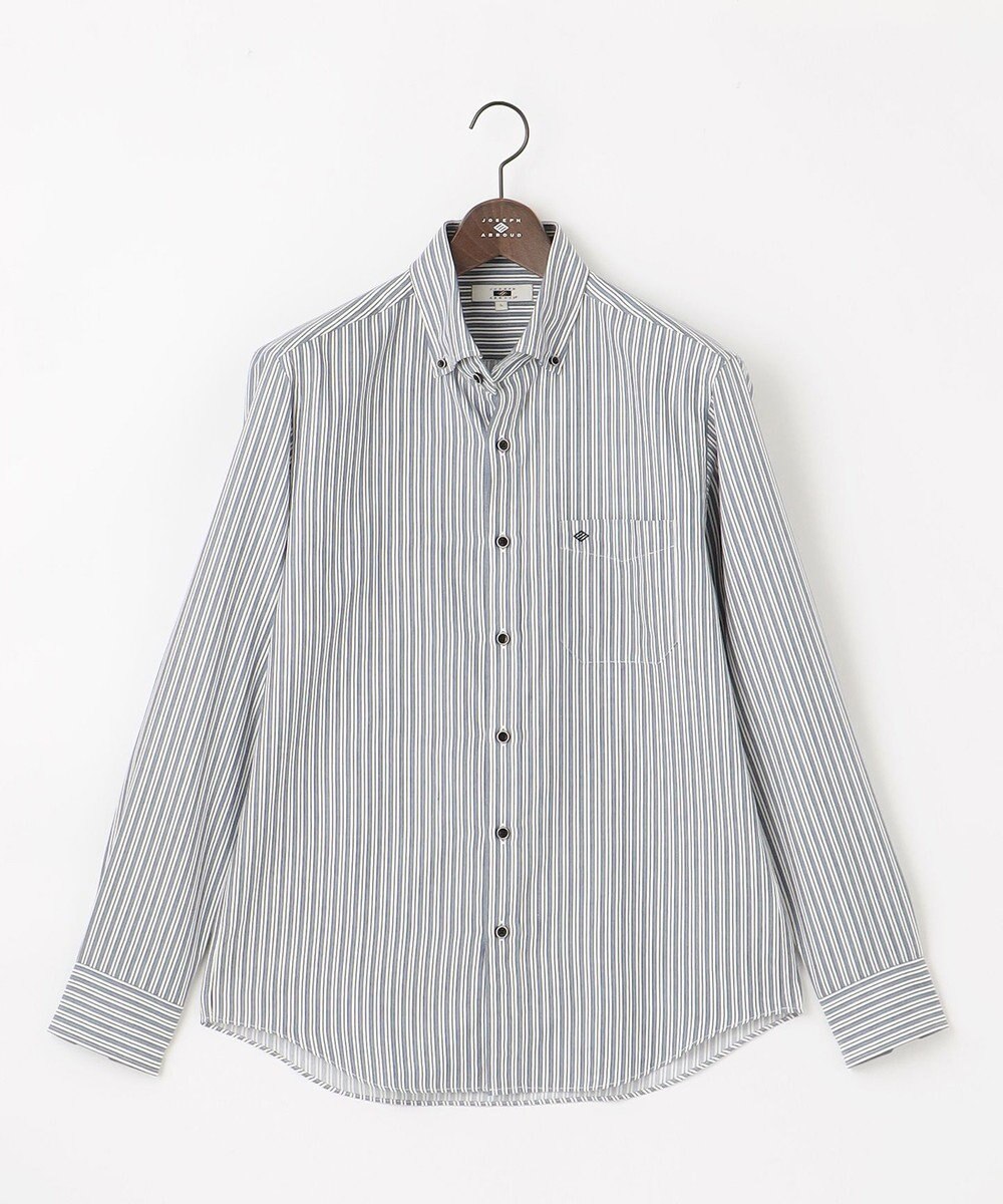 JOSEPH ABBOUD 【柔らか・光沢感】コットンビエラストライプ シャツ 