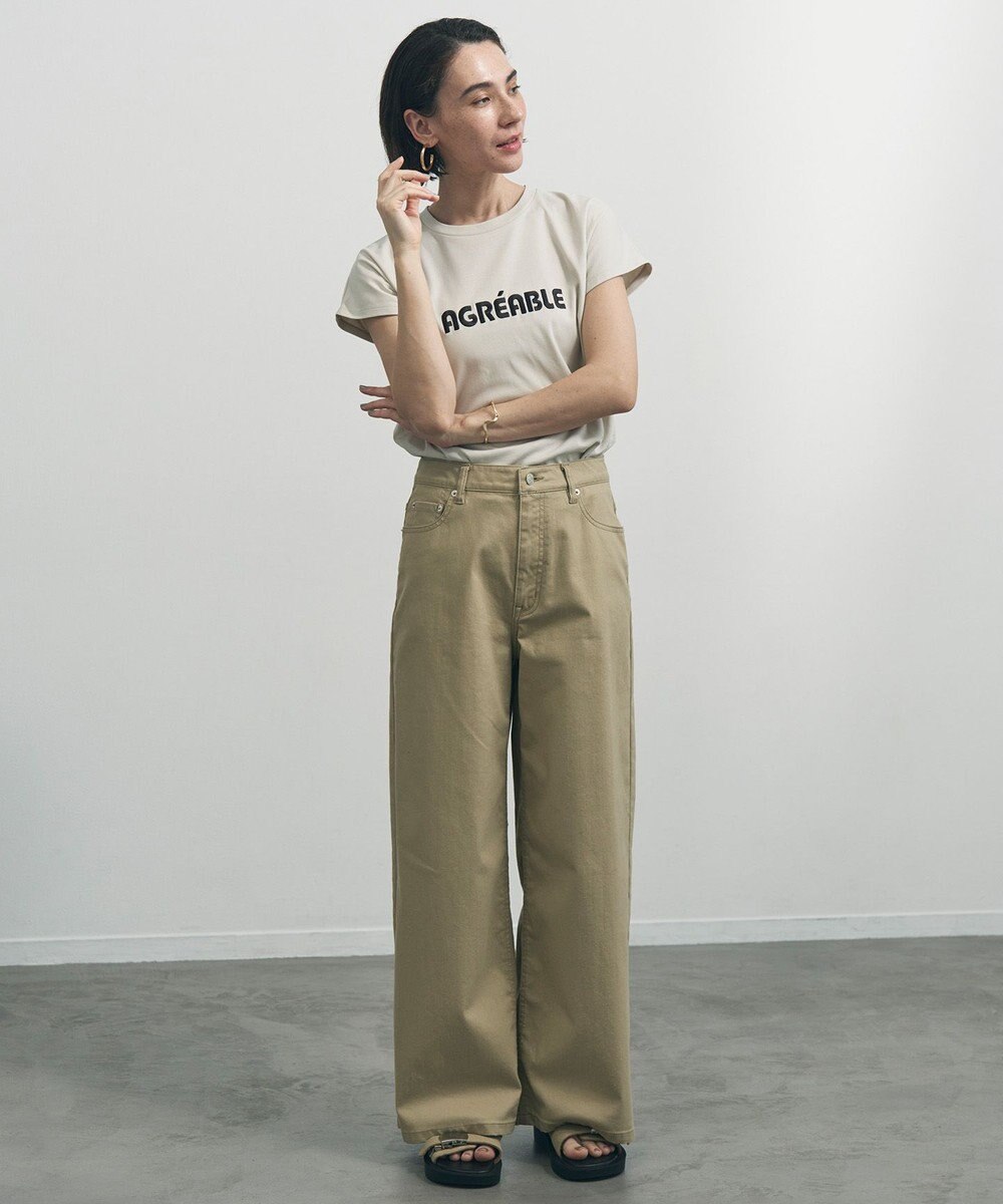 UNFILO L BEAUTY FORM-T cotton ロゴ フレンチスリーブ Tシャツ 