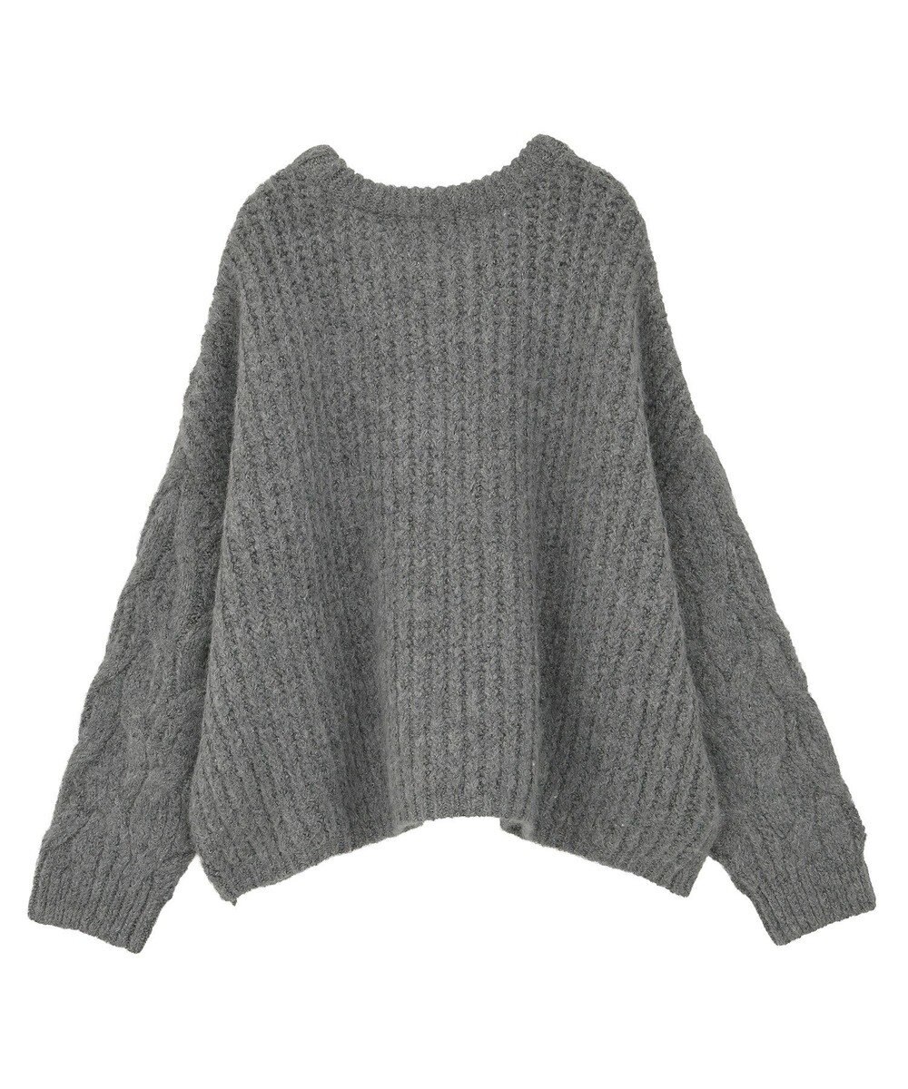 Green Parks ふわふわケーブルニットプルオーバー 