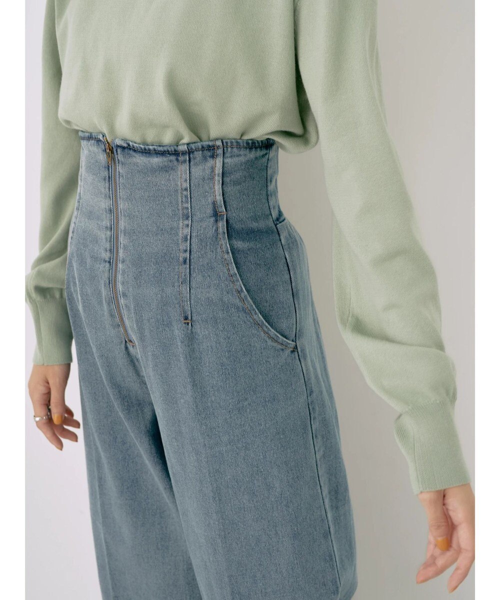 earth music&ecology バックボタンクルーネックニットプルオーバー 