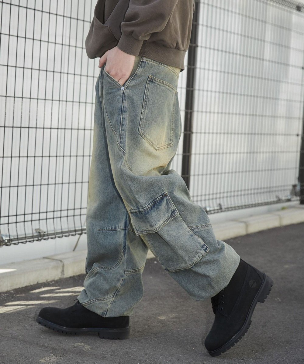 WEGO スウィッチングデニムカーゴパンツ 