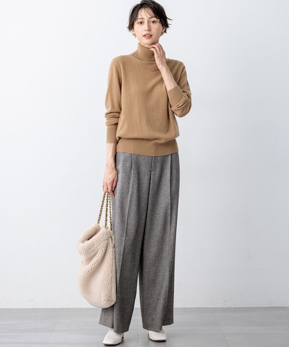 23区 L 【滝沢眞規子さん着用/Oggi掲載/洗える】ピュアカシミヤ タートルネック ニット 