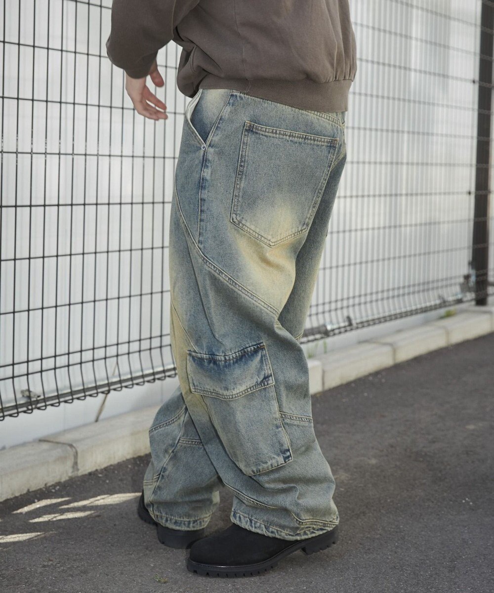 WEGO スウィッチングデニムカーゴパンツ 