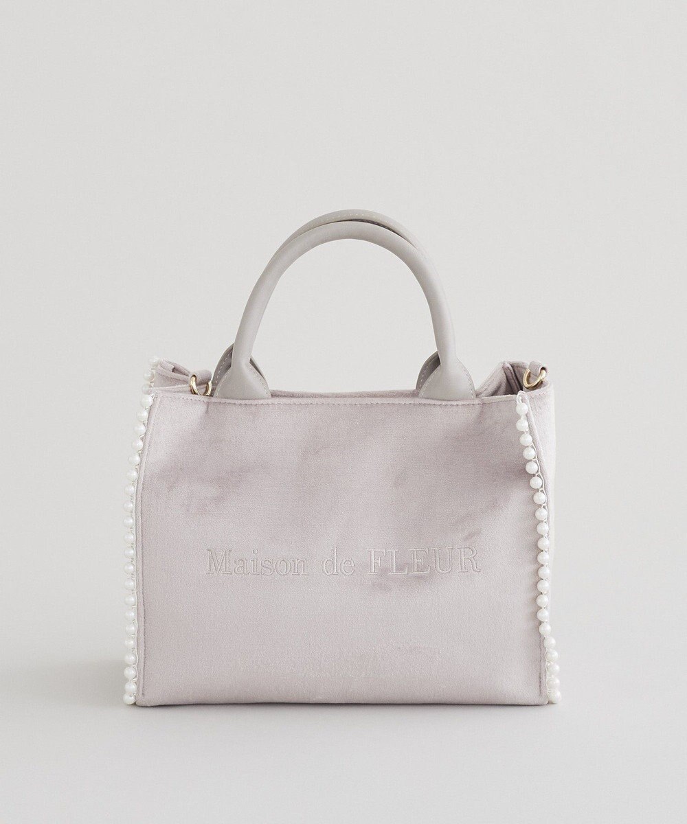 Maison de FLEUR ベロア2Wayスクエアトートバッグ 