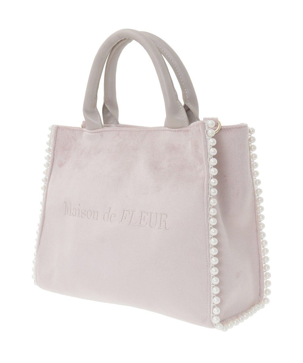 Maison de FLEUR ベロア2Wayスクエアトートバッグ 