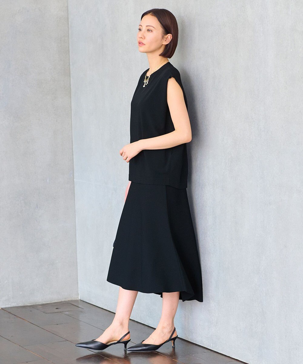 自由区 L 【洗える】クレープストレッチニット スカート 