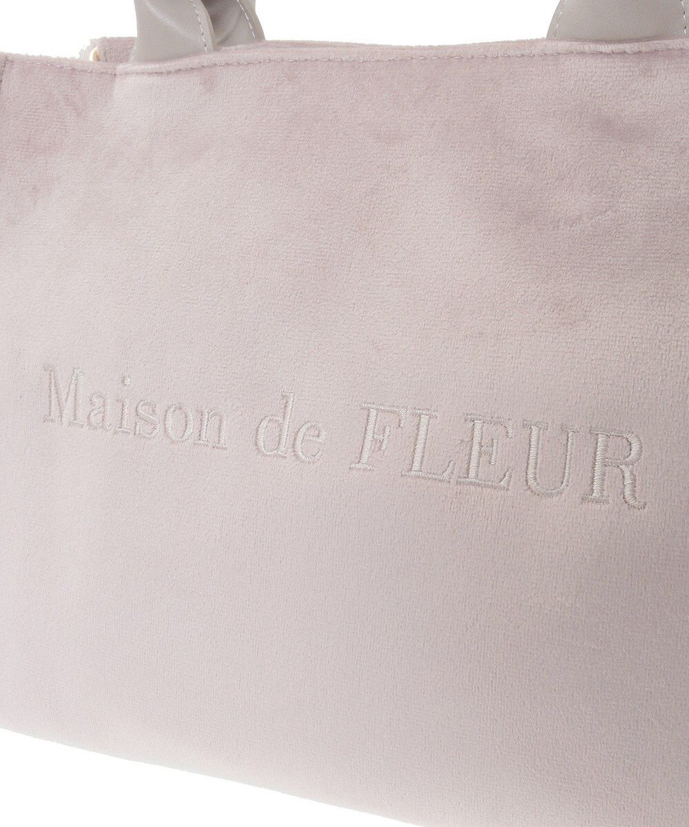 Maison de FLEUR ベロア2Wayスクエアトートバッグ 