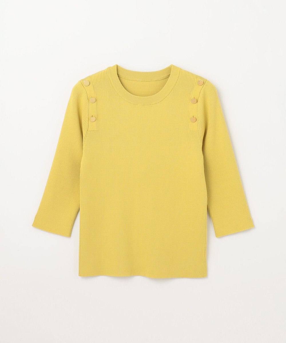 GRACE CONTINENTAL メタル釦リブニットトップ 