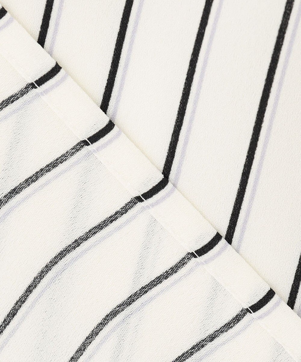 23区 S バックサテンアムンゼン ストライプ プリント ブラウス 