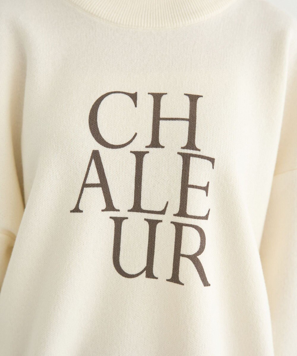 earth music&ecology 【洗濯機洗い可】スウェットライクロゴニットプルオーバー 