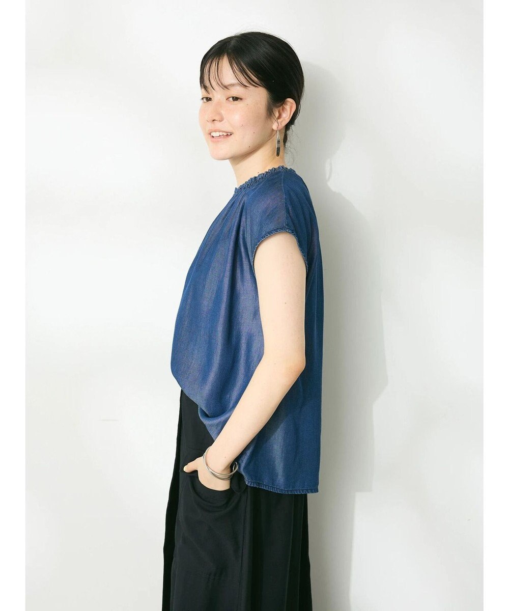 CRAFT STANDARD BOUTIQUE やわらかデニムフレンチスリーブブラウス 