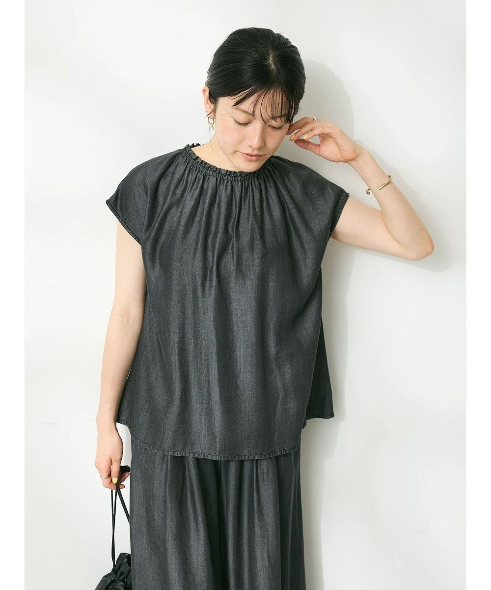 CRAFT STANDARD BOUTIQUE やわらかデニムフレンチスリーブブラウス 