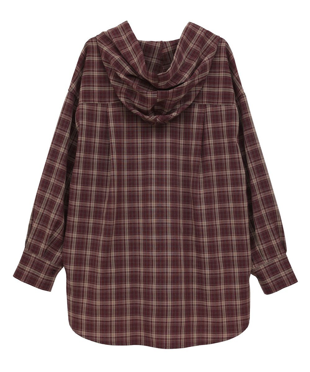 earth music&ecology フーディーチェックシャツ 