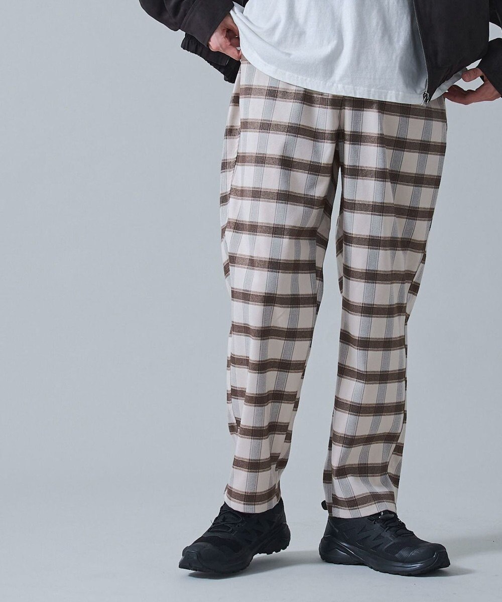 WEGO チェックテーパードスラックス 