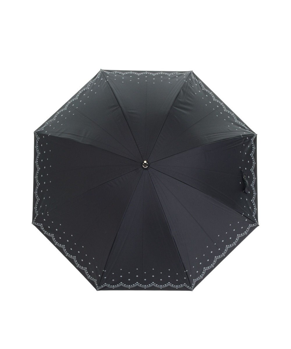 MOONBAT 晴雨兼用日傘 長傘 スカラ刺繍柄プリント／遮光 遮熱 UV 