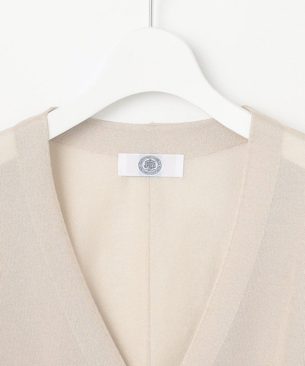 J.PRESS LADIES L 【洗える】シアーライトニット Vネック カーディガン 