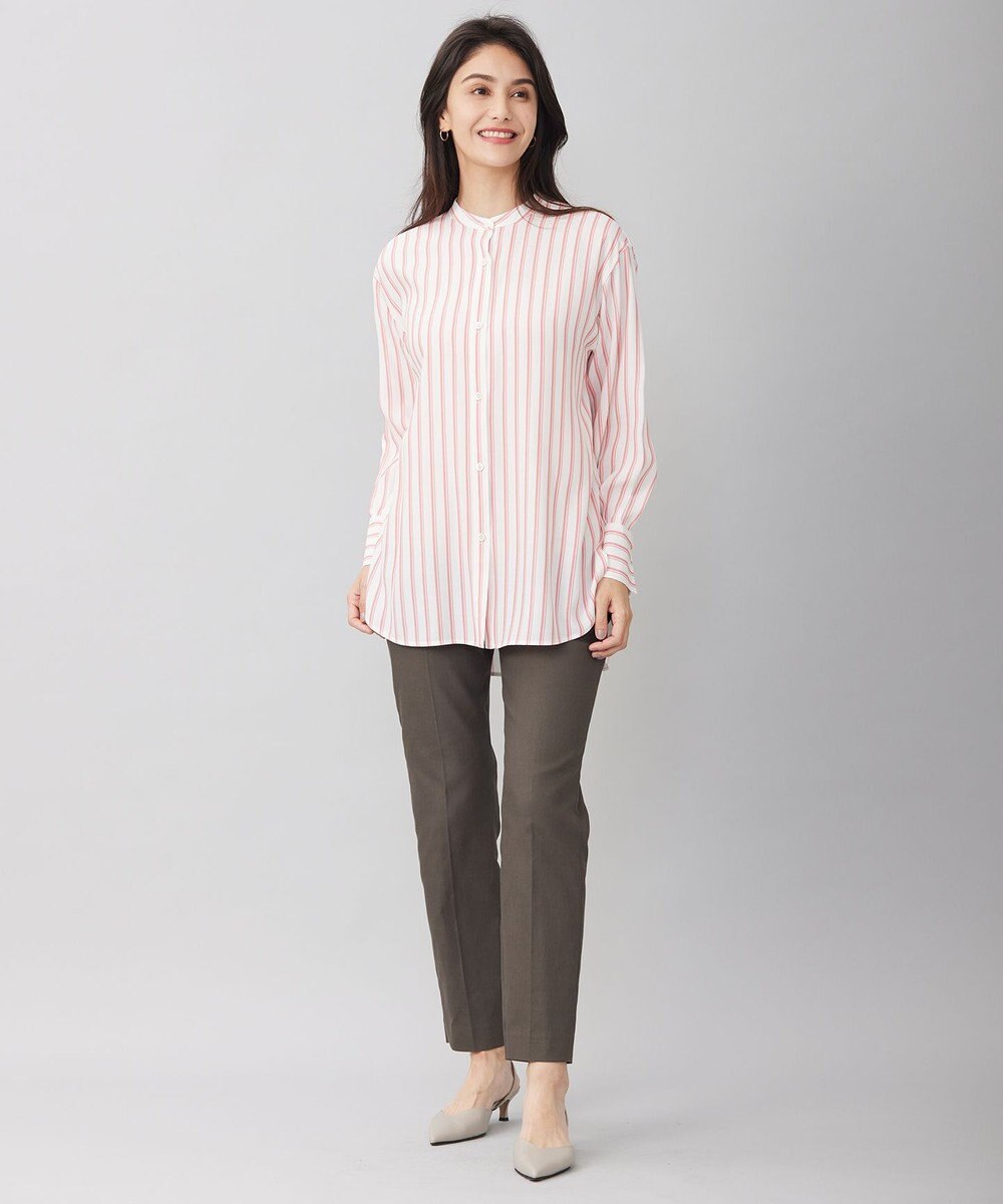 自由区 【洗える】SOMELOSテンセルバンドカラー シャツ 