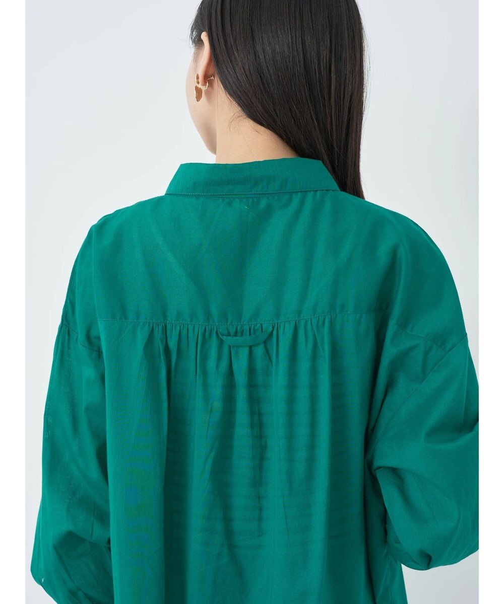 earth music&ecology コットンボイルギャザーシャツ 