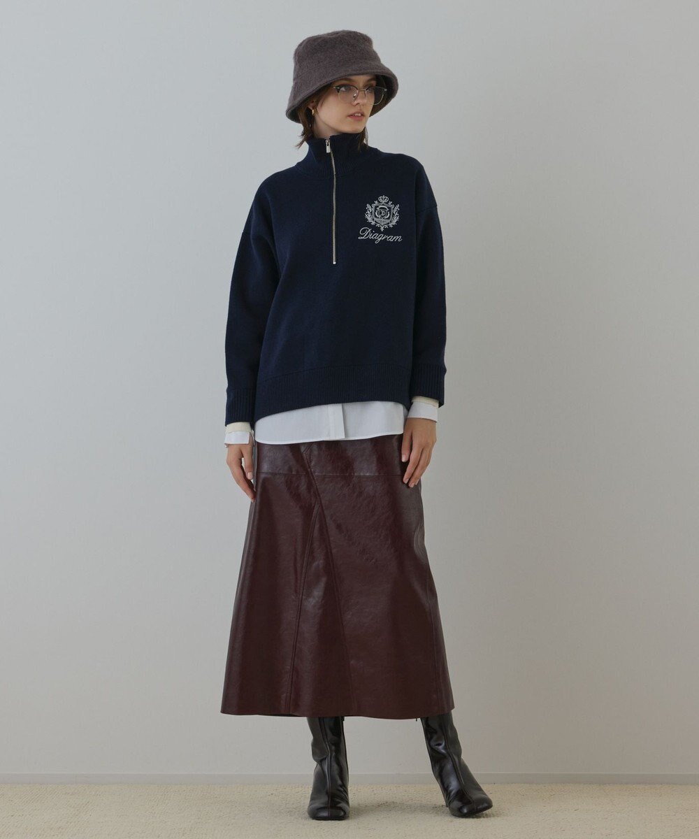 GRACE CONTINENTAL ハーフジップニットトップ 