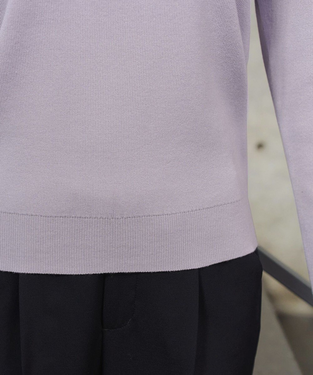 Tiaclasse L モックネックフリルニットトップス 