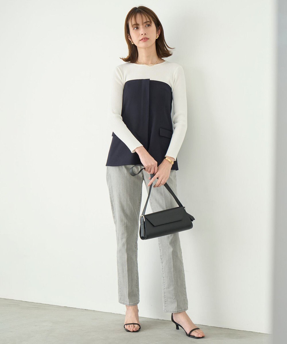 UNFILO センタープレステーパードデニム 