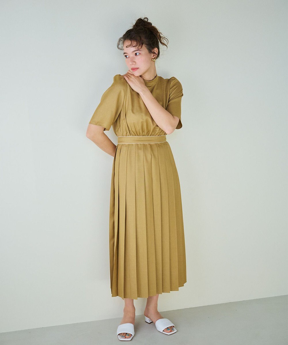 #Newans 〈花乃まりあさんコラボ〉ワイドプリーツワンピース 