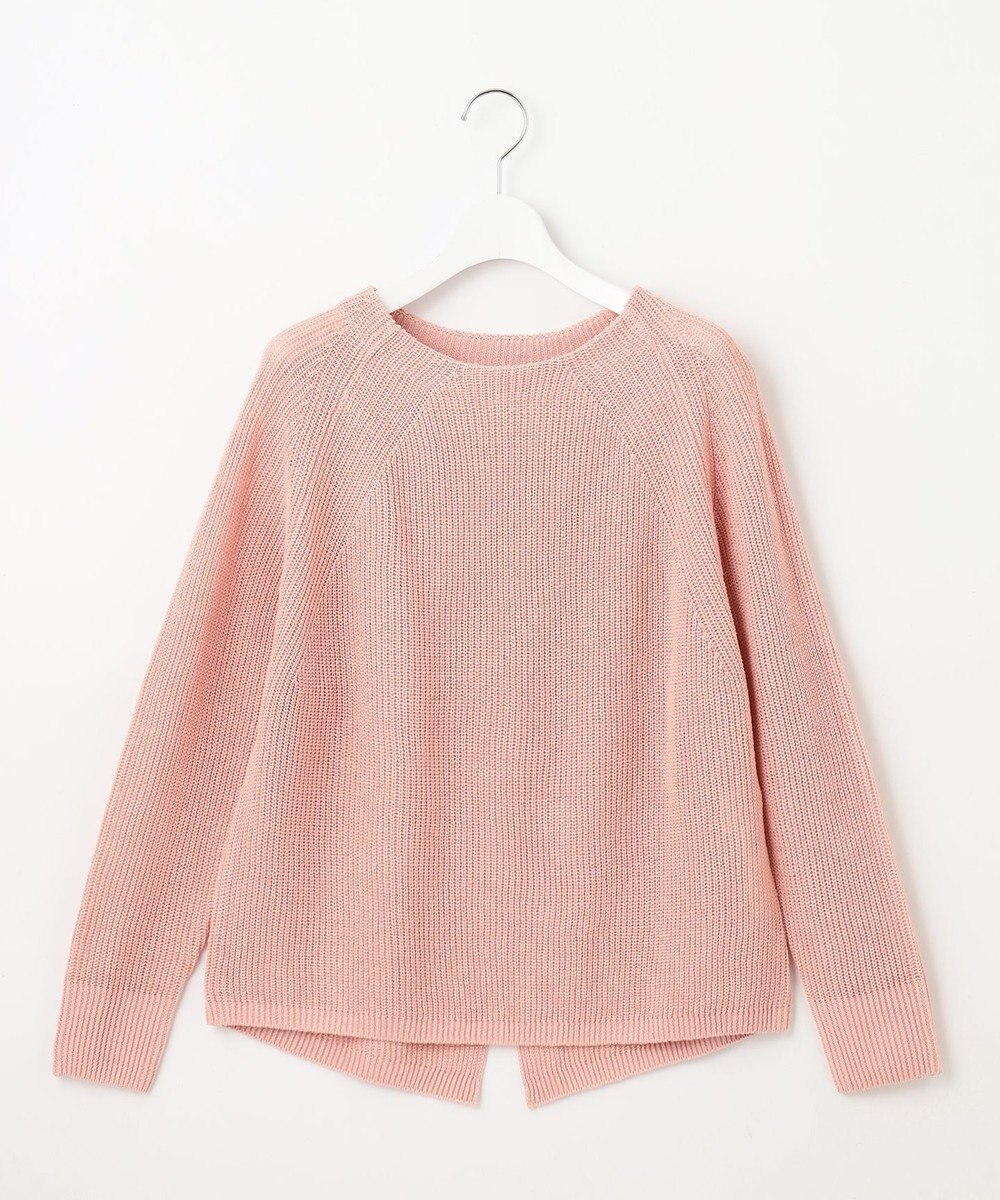 自由区 【WEB限定カラーあり・洗える】リネンミドルゲージボートネック ニット 