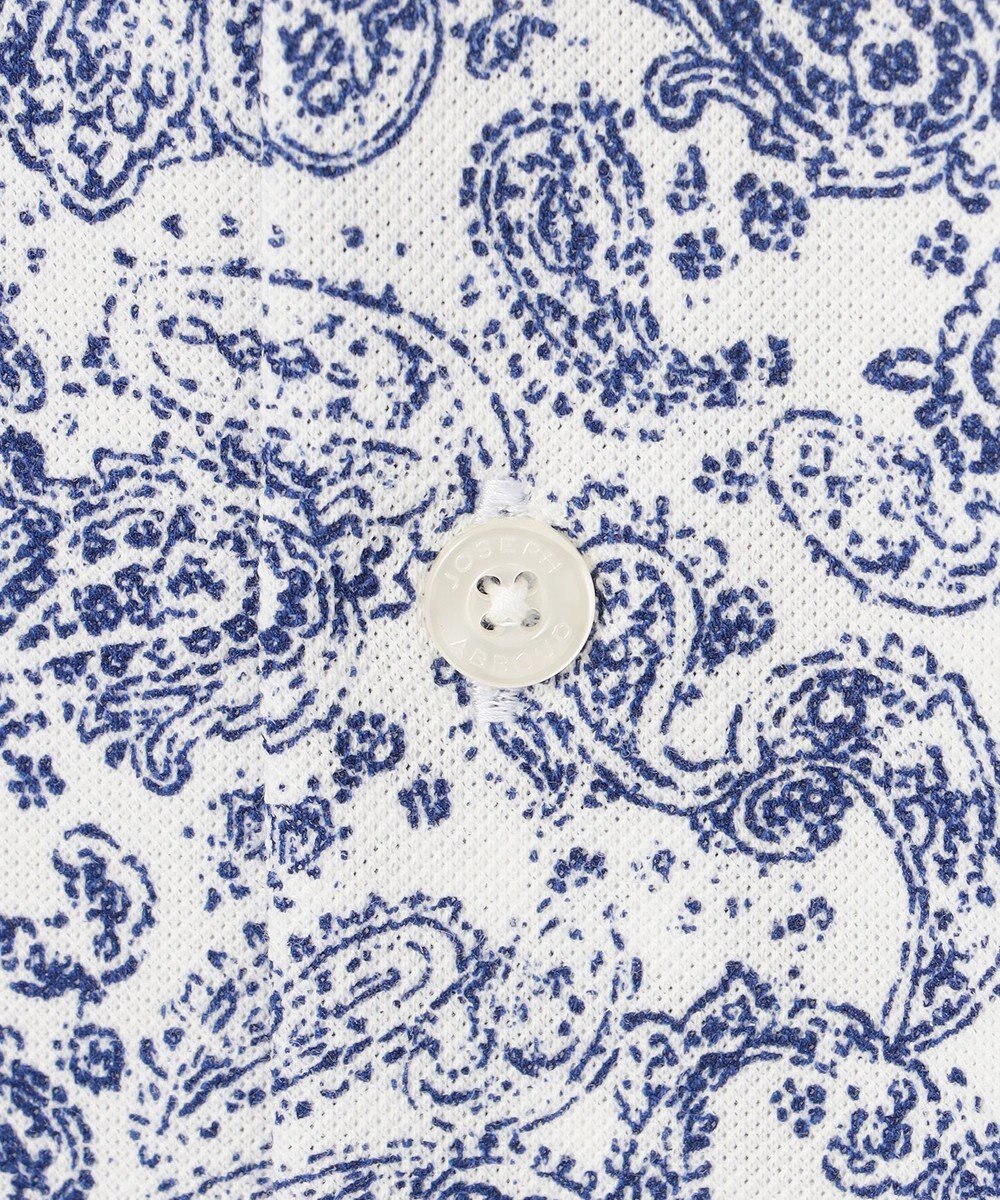 JOSEPH ABBOUD 【日本製ジャージー使用・清涼感・イージーケア】シャンブレー ペイズリープリント シャツ 