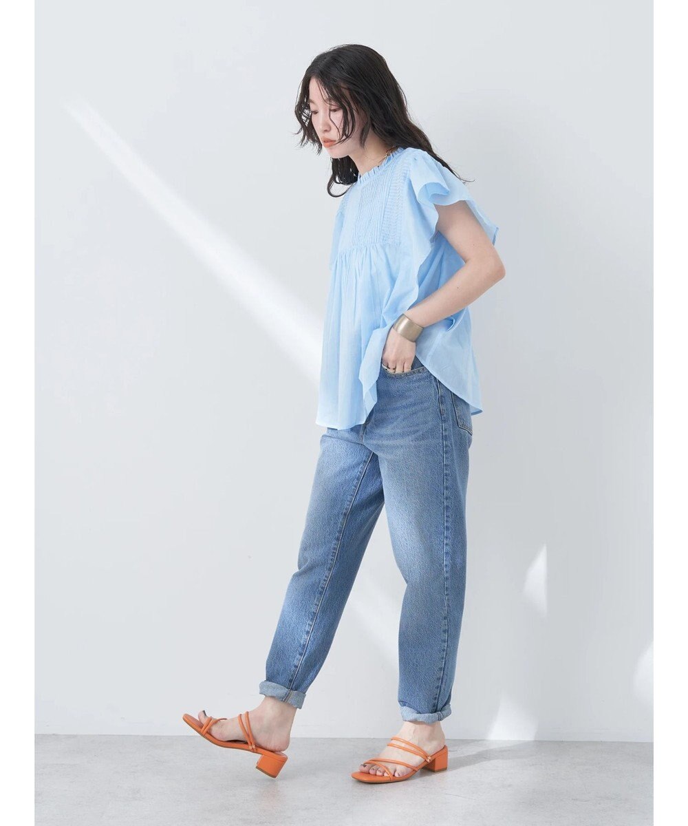 earth music&ecology コットンボイルフリルブラウス 